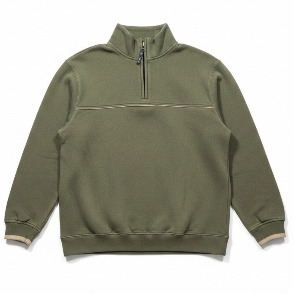Arrow USA 1851 Mens Quarter Zip Pullover Sweatshirt Olive Green Medium VTG Style